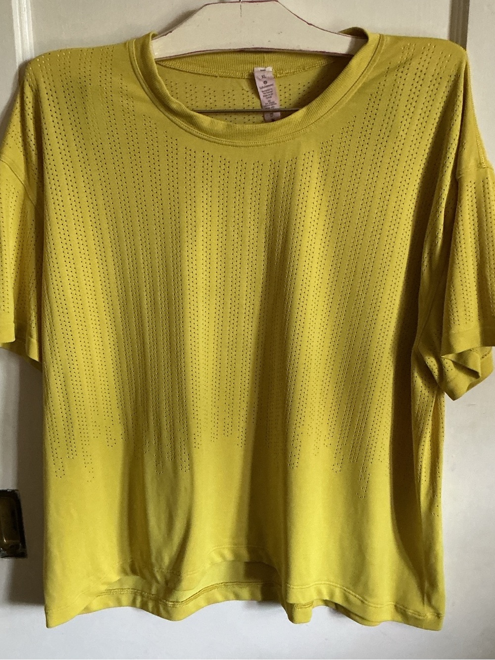 lululemon athletica Perforated Short Sleeve Top in Yellow
